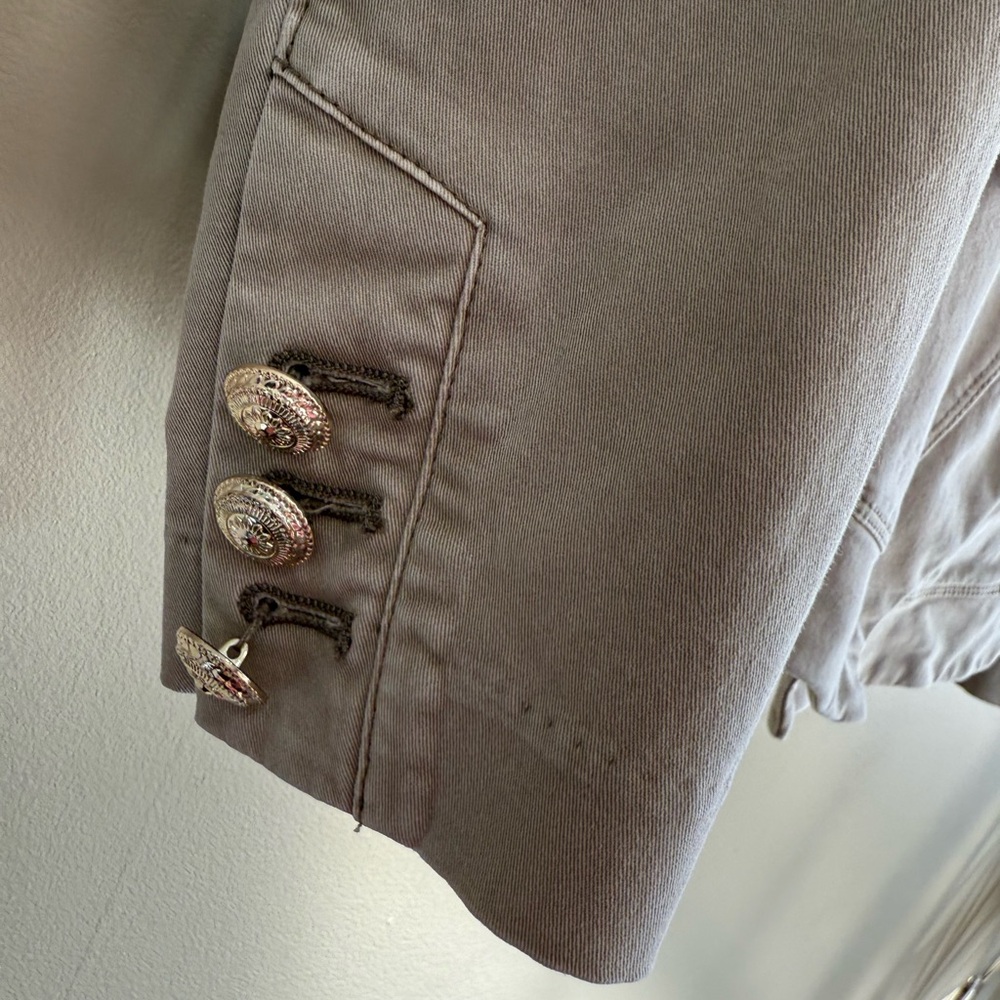 White House Black Market Taupe Blazer with Silver Buttons - Picture 5 of 9
